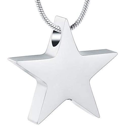 zeqingjw Cremation Jewelry for Ashes Star Ashes Neckalce Memorial Urn Pendant for Human Pet Keepsake Jewelry for Women Men