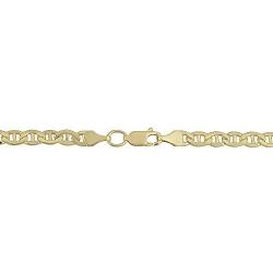 14K Yellow Gold Filled Solid Mariner Chain Necklace, 4.5 mm Wide
