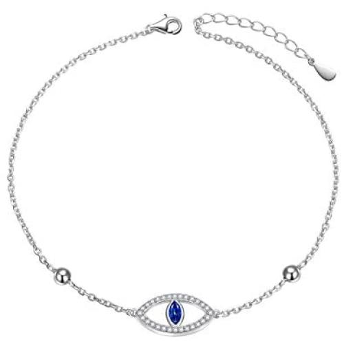 DAOCHONG Anklet for Women S925 Sterling Silver Adjustable Foot Chain Ankle Bracelet Anklets Jewelry