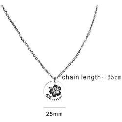 ecobuty Hawaiian Ohana Necklace Family BBF Best Friends Necklace Hibiscus Flower Pendant Gift for Mom Sister Best Friends
