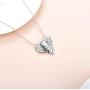 AOBOCO 925 Sterling Silver Elephant Lovers Necklace - Lucky Mother Daughter Mom Baby Crystal Pendant Elephant Jewelry Collection/Gift for Women Girls