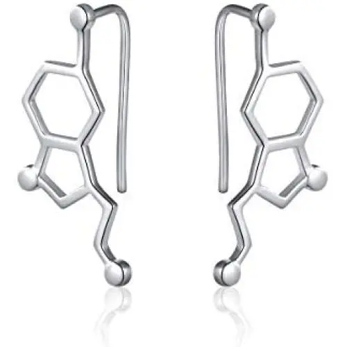 JZMSJF Serotonin Climber Earring 925 Sterling Silver Molecule Earrings Neurotransmitter Chemistry Science Jewelry for Women Girls Teens JZMSJF Serotonin Climber Earring 925 Sterling Silver Molecule Earrings Neurotransmitter Chemistry Science Jewelry for Women Girls Teens