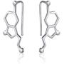 JZMSJF Serotonin Climber Earring 925 Sterling Silver Molecule Earrings Neurotransmitter Chemistry Science Jewelry for Women Girls Teens