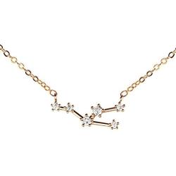 MignonandMignon Gold Crystal Zodiac Necklace Constellation Jewelry Birthday Gift Sorority Sister Gift