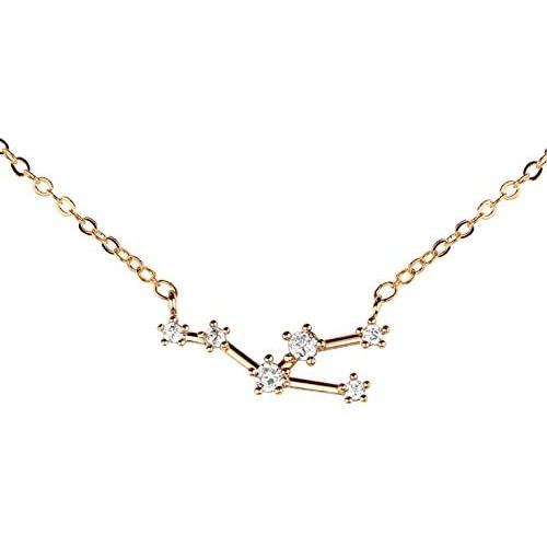 MignonandMignon Gold Crystal Zodiac Necklace Constellation Jewelry Birthday Gift Sorority Sister Gift