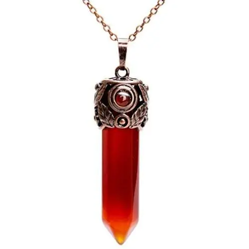 Bivei Retro Antique Brass Chakra Necklace Hexagonal Prism Gemstone Quartz Crystal Stone Healing Pendant Bivei Retro Antique Brass Chakra Necklace Hexagonal Prism Gemstone Quartz Crystal Stone Healing Pendant