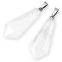 Top Plaza Natural Chakra Healing Crystal Stone Pendant Necklace Reiki Charged Pointed Pendulum Necklaces, 12 Facet