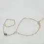 YienDoo Fashion Gold Evil Eye Bracelet Finger Chain Hand Harness Exquisite Blue Evil Eye Slave Bracelet Jewelry for Women and Girls