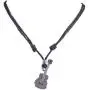 BlueRica Guitar Pendant on Adjustable Black Rope Cord Necklace (Chrome Finish) BlueRica Guitar Pendant on Adjustable Black Rope Cord Necklace (Chrome Finish)