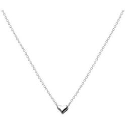 Sterling Silver Tiny Love Heart Pendant Choker Necklace for Women Girls Kids 14K White Gold Plated Simple Mini Dainty Petite Pendant Drop Adjustable Chain Cute Hypoallergenic Jewelry (Floating Heart)