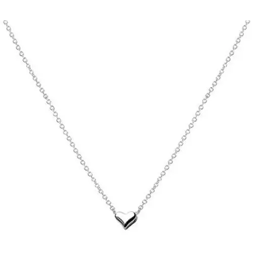 Sterling Silver Tiny Love Heart Pendant Choker Necklace for Women Girls Kids 14K White Gold Plated Simple Mini Dainty Petite Pendant Drop Adjustable Chain Cute Hypoallergenic Jewelry (Floating Heart)