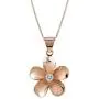 Honolulu Jewelry Company 14k Rose Gold Plated Sterling Silver Plumeria CZ Necklace Pendant with 18'' Box Chain Honolulu Jewelry Company 14k Rose Gold Plated Sterling Silver Plumeria CZ Necklace Pendant with 18'' Box Chain
