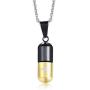 MPRAINBOW Unisex Openable Pill Capsule Pendant Stainless Steel Pill Holder Cross Medicine Keepsake Pendant Necklace For Men Women