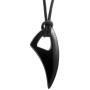 URBAN JEWELRY Mens Black 316l Stainless Steel Alpha Spear Wolf Teeth Pendant Chain Necklace