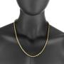 The Bling Factory 4.9mm 24k Yellow Gold Plated Stainless Steel Twisted Rope Chain Necklace + Gift Box