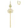 SWAROVSKI Womens Symbolic Lotus Pierced Earrings, Green, Gold-tone plated