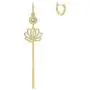 SWAROVSKI Womens Symbolic Lotus Pierced Earrings, Green, Gold-tone plated SWAROVSKI Womens Symbolic Lotus Pierced Earrings, Green, Gold-tone plated