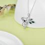 AOBOCO Sterling Silver Cute Animal Heart Pendant Necklace for Women Teen Girls, Embellished with Crystals from Austria