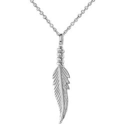 Dainty Sterling Silver Feather Charm Pendant Necklace