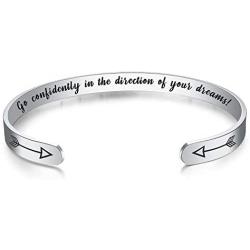 WingLoveLemonmini Inspiring Stainless Steel Cuff Bracelet Carved Spell Cuff Bracelet Friendship Bracelet Personalized Christmas Gift Friendship Gift Inspirational Gift for Women for girls for boy