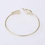 MANZHEN Mom and Baby Elephant Cuff Bangle Animal Family Charm Bracelet