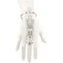 LUX ACCESSORIES Skeleton Bones Stretch Bracelet Slave Chain Ring Goth