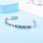 LParkin May The Force Be with You Cuff Bracelet Stainless Steel High Polished Finish Cuff Bracelet Men Women