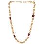 Efulgenz Indian 14 K Gold Plated Red Faux Ruby Pearl Beads Strand Neckalce Fashion Costume Jewelry for Women