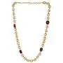 Efulgenz Indian 14 K Gold Plated Red Faux Ruby Pearl Beads Strand Neckalce Fashion Costume Jewelry for Women