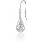 Sterling Silver Teardrop Filigree Polished Dangle Earrings