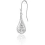 Sterling Silver Teardrop Filigree Polished Dangle Earrings
