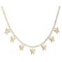 SUNXN Butterfly Necklace Tennis Chain Choker CZ Bling Silver Gold Pendant Necklace Gift for Women Girls Jewelry