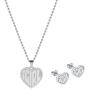 2Pcs Igirl Necklace Earrings for Women, Hip Hop Heart Pendant Necklace and Stainless Steel Stud Earrings Y2K Jewelry