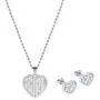 2Pcs Igirl Necklace Earrings for Women, Hip Hop Heart Pendant Necklace and Stainless Steel Stud Earrings Y2K Jewelry