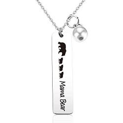 Eigso Mama Bear Necklace Sweet Family Personalized Mama Bear Jewelry Bear Cubs Mom Aunt Guandmom Mama Bear Keychain Mama Bear Bracelet