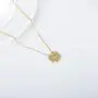 14K Real Gold Sunflower Necklace for Women, ''You Are My Sunshine'' Gold Moissanite Sunflower Pendant Anniversary Christmas Gift Jewelry for Her, Mom, Wife 16-18 inch