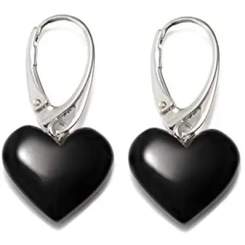 Heart Amber Dangle Earrings for Women - 925 Sterling Silver - Genuine Baltic Amber - Hypoallergenic Heart Amber Dangle Earrings for Women - 925 Sterling Silver - Genuine Baltic Amber - Hypoallergenic