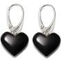 Heart Amber Dangle Earrings for Women - 925 Sterling Silver - Genuine Baltic Amber - Hypoallergenic