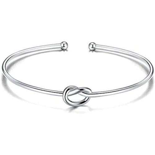 Jewanfix Bridesmaid Proposal Gifts, Stainless Steel Tie The Love Knot Bridesmaid Bracelet with Gift Box