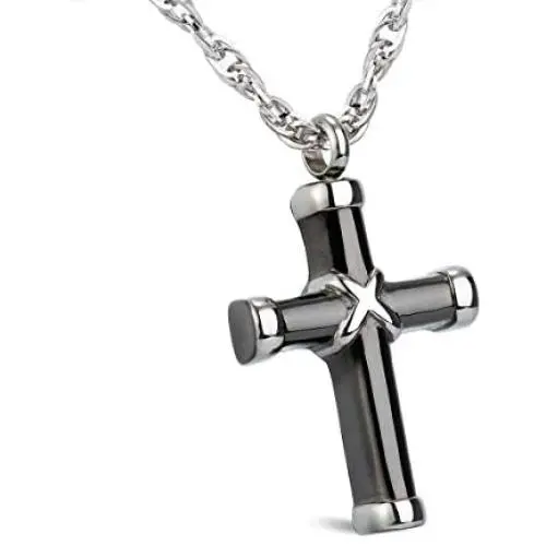 Glimkis Cremation Jewelry Hawser Cross Urn Necklace for Ashes Stainless Steel Pendant Memorial Keepsake Ash Jewelry Glimkis Cremation Jewelry Hawser Cross Urn Necklace for Ashes Stainless Steel Pendant Memorial Keepsake Ash Jewelry