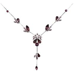 Faship Gorgeous Rhinestone Floral Crystal Necklace Earrings Set