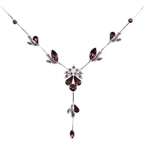 Faship Gorgeous Rhinestone Floral Crystal Necklace Earrings Set Faship Gorgeous Rhinestone Floral Crystal Necklace Earrings Set