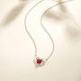 FANCIME Birthstone Necklace for Women Created Aquamarine Necklace in Sterling Silver Heart Necklace Fine Jewelry 16''+2''