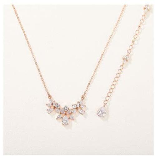 SWEETV Cubic Zirconia Wedding Bridal Backdrop Necklace for Brides, Crystal Dainty Back Necklace, Body Chain Jewelry for Women Prom