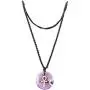 SUNYIK Egyptian Ankh Cross Engraved Round Stone Amulet Pendant Necklace, Adjustable Wave Necklaces for Unisex