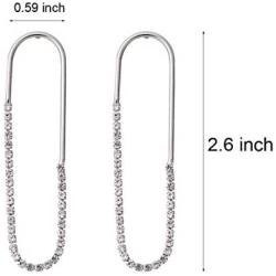 IBEEDOW Hoop Earrings Cubic Zirconia Dangle Earrings Drop Hypoallergenic Stud Earrings Sterling Silver Earrings