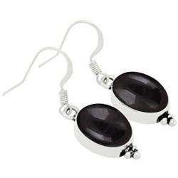 Black Onyx Earrings 925 Silver Overlay handmade Dangle Earrings