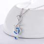 Musical Necklace S925 Sterling Silver Music Note Pendant Necklace Music Clef Jewelry Gifts for Women Daughter Wife Birthday