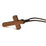 Wooden Cross Necklace for Men Women Children Kids – Natural Wooden Cross Pendant Necklace - Walnut Wood Small Cross Necklace