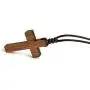 Wooden Cross Necklace for Men Women Children Kids – Natural Wooden Cross Pendant Necklace - Walnut Wood Small Cross Necklace